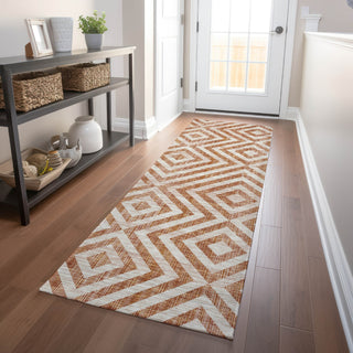 Piper Looms Mayfield Geometric AMF733 Terracotta Machine Washable Area Rug Runner Lifestyle Image Feature