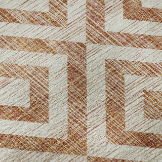 Piper Looms Mayfield Geometric AMF733 Terracotta Machine Washable Area Rug Swatch Image