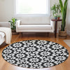 Piper Looms Mayfield Spiral AMF734 Black Machine Washable Area Rug Round Lifestyle Image Feature