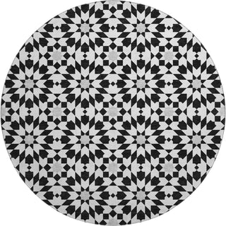 Piper Looms Mayfield Spiral AMF734 Black Machine Washable Area Rug Round Main Image