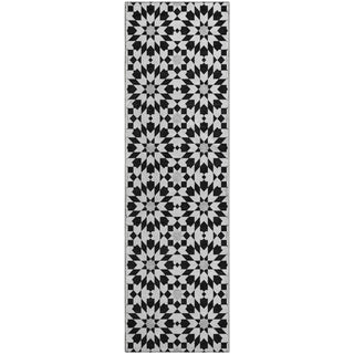 Piper Looms Mayfield Spiral AMF734 Black Machine Washable Area Rug Runner Main Image