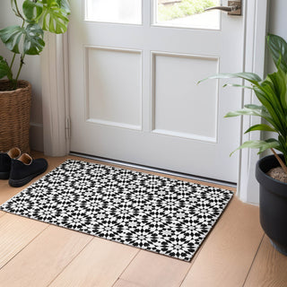 Piper Looms Mayfield Spiral AMF734 Black Machine Washable Area Rug Scatter Lifestyle Image Feature