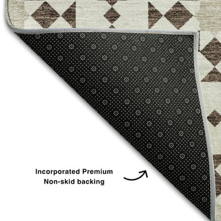 Piper Looms Mayfield Spiral AMF734 Brown Machine Washable Area Rug Backing Image