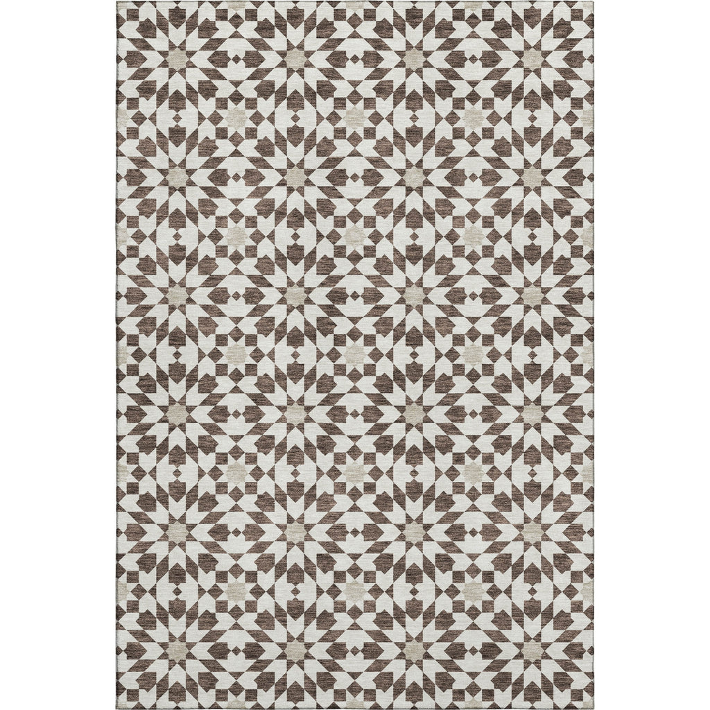 Piper Looms Mayfield Spiral AMF734 Brown Machine Washable Area Rug main image