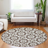 Piper Looms Mayfield Spiral AMF734 Brown Machine Washable Area Rug Round Lifestyle Image Feature