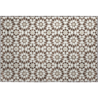 Piper Looms Mayfield Spiral AMF734 Brown Machine Washable Area Rug Scatter Main Image