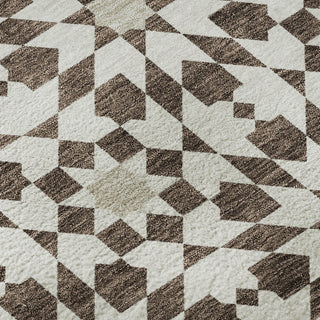Piper Looms Mayfield Spiral AMF734 Brown Machine Washable Area Rug Swatch Image