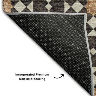 Piper Looms Mayfield Spiral AMF734 Charcoal Machine Washable Area Rug Backing Image