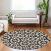 Piper Looms Mayfield Spiral AMF734 Charcoal Machine Washable Area Rug Round Lifestyle Image Feature