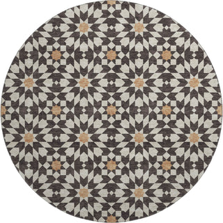 Piper Looms Mayfield Spiral AMF734 Charcoal Machine Washable Area Rug Round Main Image