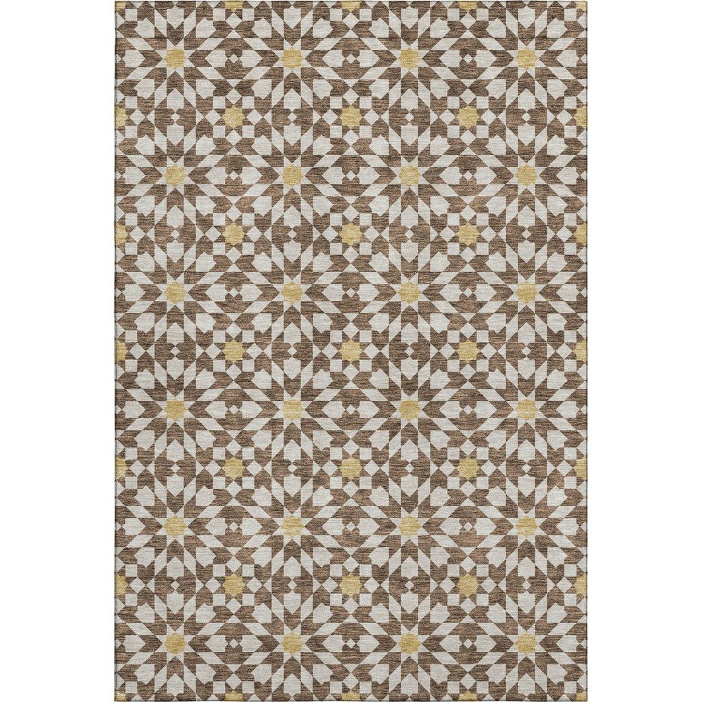 Piper Looms Mayfield Spiral AMF734 Chocolate Machine Washable Area Rug main image