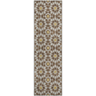 Piper Looms Mayfield Spiral AMF734 Chocolate Machine Washable Area Rug Runner Main Image
