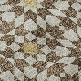 Piper Looms Mayfield Spiral AMF734 Chocolate Machine Washable Area Rug Swatch Image