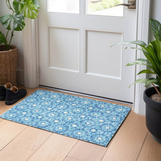 Piper Looms Mayfield Spiral AMF734 Denim Machine Washable Area Rug Scatter Lifestyle Image Feature