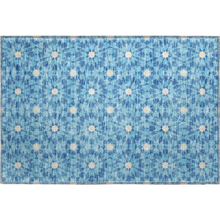 Piper Looms Mayfield Spiral AMF734 Denim Machine Washable Area Rug Scatter Main Image