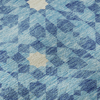 Piper Looms Mayfield Spiral AMF734 Denim Machine Washable Area Rug Swatch Image