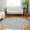 Piper Looms Mayfield Spiral AMF734 Gray Machine Washable Area Rug Round Lifestyle Image Feature