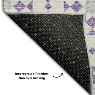 Piper Looms Mayfield Spiral AMF734 Lavender Machine Washable Area Rug Backing Image