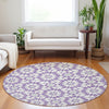 Piper Looms Mayfield Spiral AMF734 Lavender Machine Washable Area Rug Round Lifestyle Image Feature