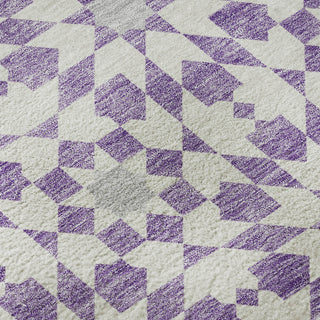 Piper Looms Mayfield Spiral AMF734 Lavender Machine Washable Area Rug Swatch Image