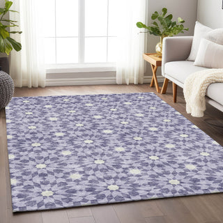 Piper Looms Mayfield Spiral AMF734 Lilac Machine Washable Area Rug Lifestyle Image Feature