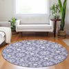 Piper Looms Mayfield Spiral AMF734 Lilac Machine Washable Area Rug Round Lifestyle Image Feature