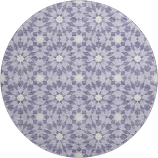 Piper Looms Mayfield Spiral AMF734 Lilac Machine Washable Area Rug Round Main Image