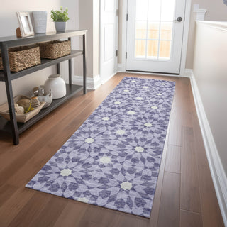 Piper Looms Mayfield Spiral AMF734 Lilac Machine Washable Area Rug Runner Lifestyle Image Feature