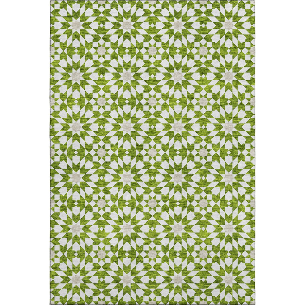 Piper Looms Mayfield Spiral AMF734 Lime Machine Washable Area Rug main image