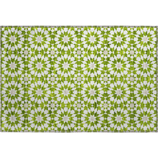 Piper Looms Mayfield Spiral AMF734 Lime Machine Washable Area Rug Scatter Main Image