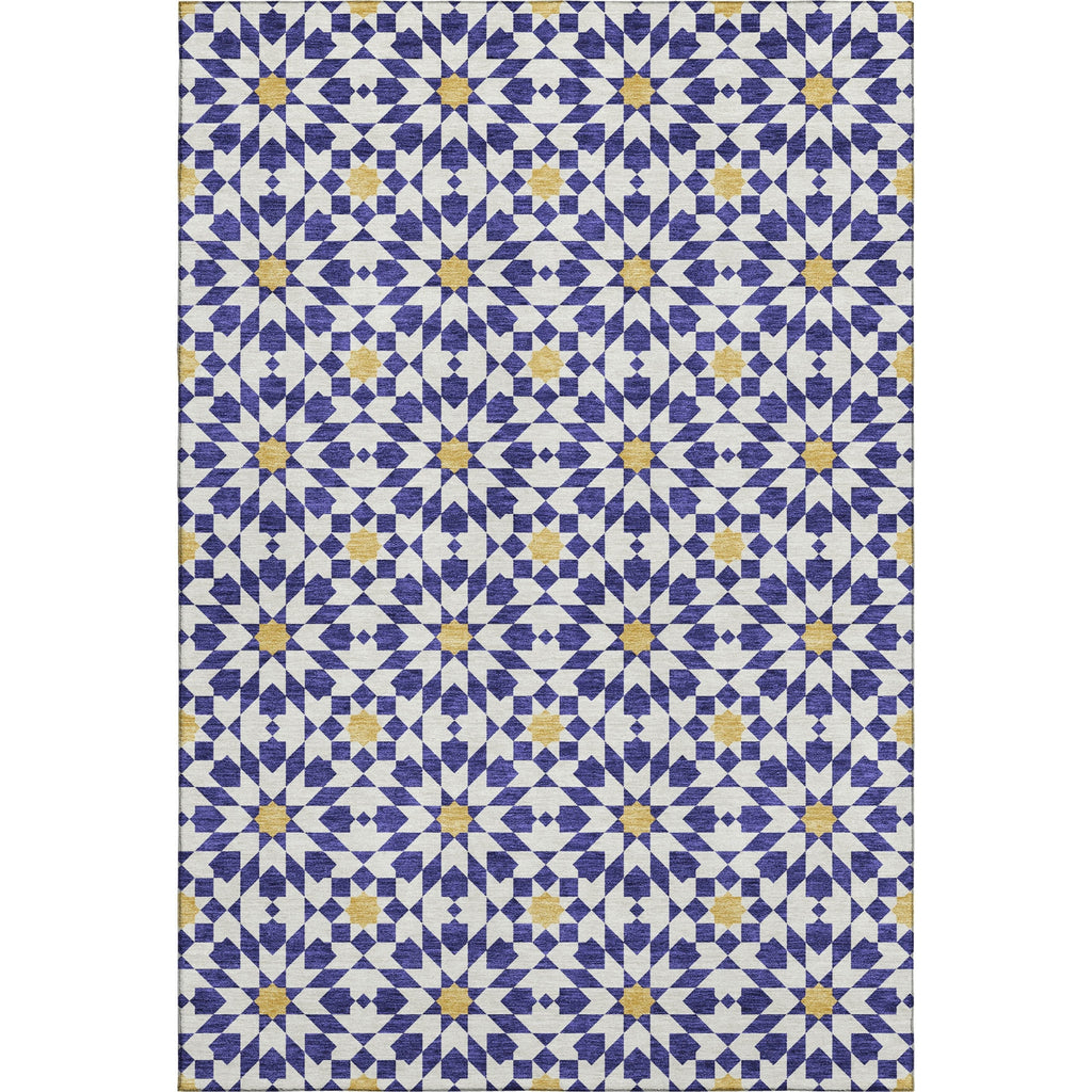 Piper Looms Mayfield Spiral AMF734 Navy Machine Washable Area Rug main image