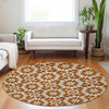 Piper Looms Mayfield Spiral AMF734 Paprika Machine Washable Area Rug Round Lifestyle Image Feature