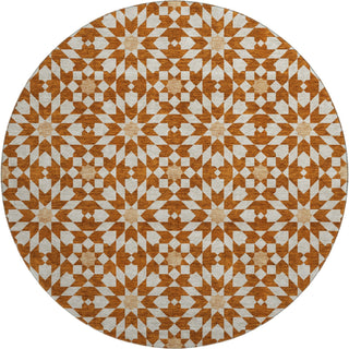 Piper Looms Mayfield Spiral AMF734 Paprika Machine Washable Area Rug Round Main Image