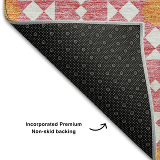 Piper Looms Mayfield Spiral AMF734 Pink Machine Washable Area Rug Backing Image