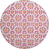 Piper Looms Mayfield Spiral AMF734 Pink Machine Washable Area Rug Round Main Image