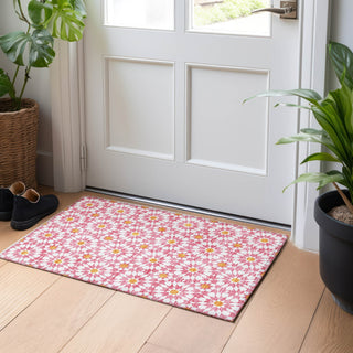 Piper Looms Mayfield Spiral AMF734 Pink Machine Washable Area Rug Scatter Lifestyle Image Feature
