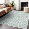 Piper Looms Mayfield Spiral AMF734 Sky Machine Washable Area Rug Lifestyle Image Feature
