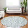Piper Looms Mayfield Spiral AMF734 Sky Machine Washable Area Rug Round Lifestyle Image Feature