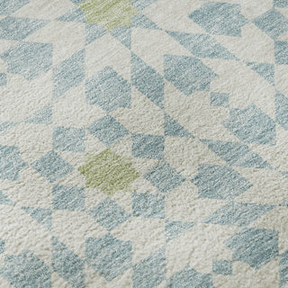 Piper Looms Mayfield Spiral AMF734 Sky Machine Washable Area Rug Swatch Image