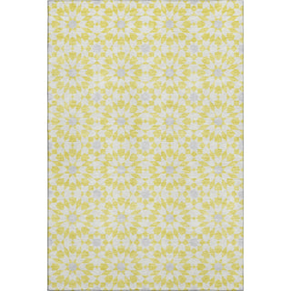 Piper Looms Mayfield Spiral AMF734 Yellow Machine Washable Area Rug main image