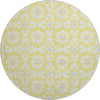 Piper Looms Mayfield Spiral AMF734 Yellow Machine Washable Area Rug Round Main Image