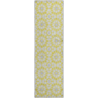 Piper Looms Mayfield Spiral AMF734 Yellow Machine Washable Area Rug Runner Main Image