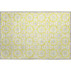 Piper Looms Mayfield Spiral AMF734 Yellow Machine Washable Area Rug Scatter Main Image