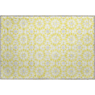 Piper Looms Mayfield Spiral AMF734 Yellow Machine Washable Area Rug Scatter Main Image