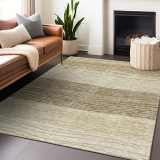Piper Looms Mayfield Stripes AMF735 Beige Machine Washable Area Rug Lifestyle Image Feature