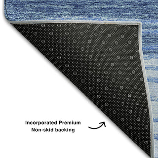 Piper Looms Mayfield Stripes AMF735 Blue Machine Washable Area Rug Backing Image