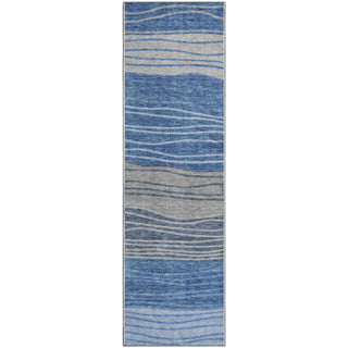 Piper Looms Mayfield Stripes AMF735 Blue Machine Washable Area Rug Runner Main Image