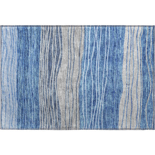 Piper Looms Mayfield Stripes AMF735 Blue Machine Washable Area Rug Scatter Main Image