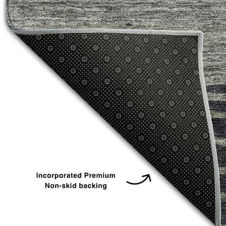 Piper Looms Mayfield Stripes AMF735 Gray Machine Washable Area Rug Backing Image