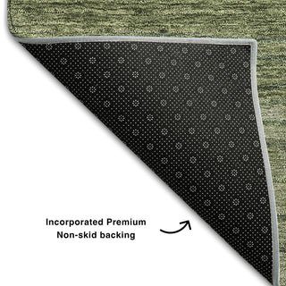 Piper Looms Mayfield Stripes AMF735 Olive Machine Washable Area Rug Backing Image